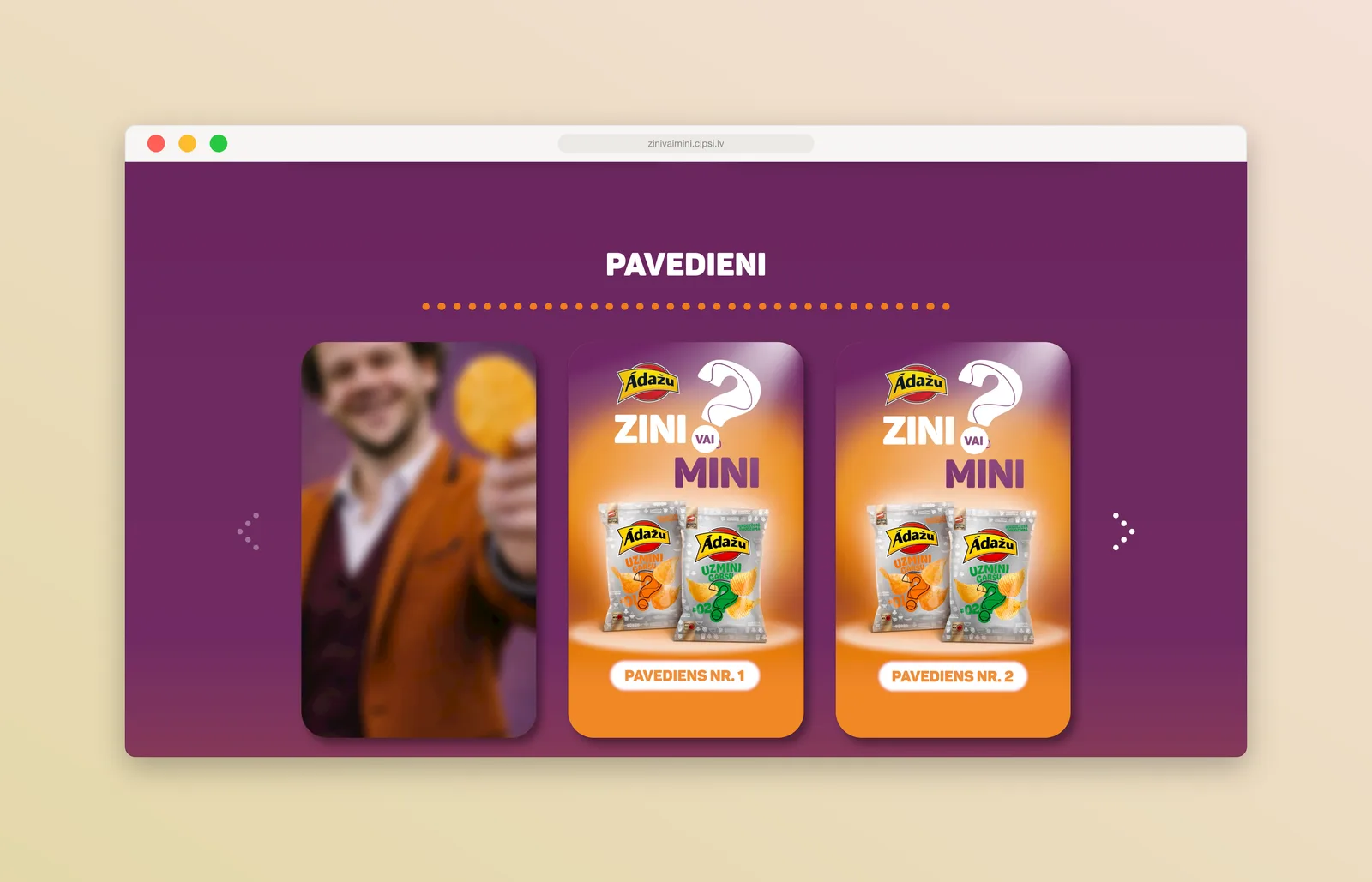 The Pavedieni clue carousel - weekly hint videos played in a Swiper slider with a modal player