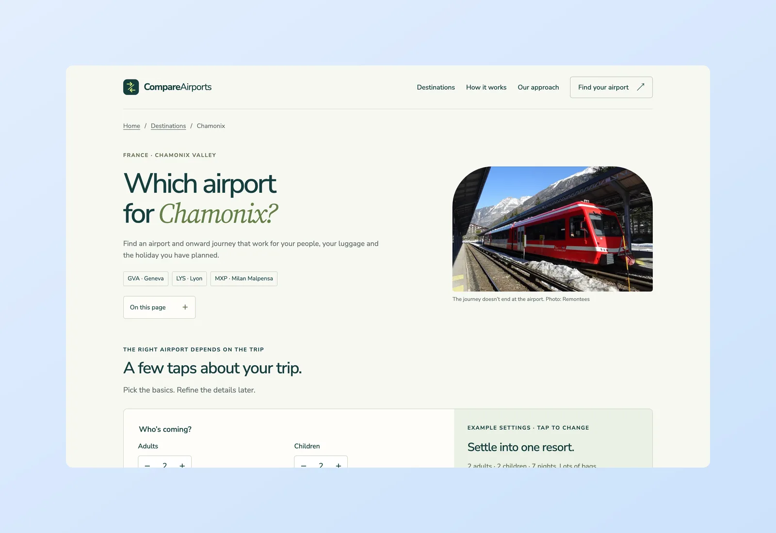 Which airport for Chamonix: the options side by side, shaped by who is travelling and what they carry