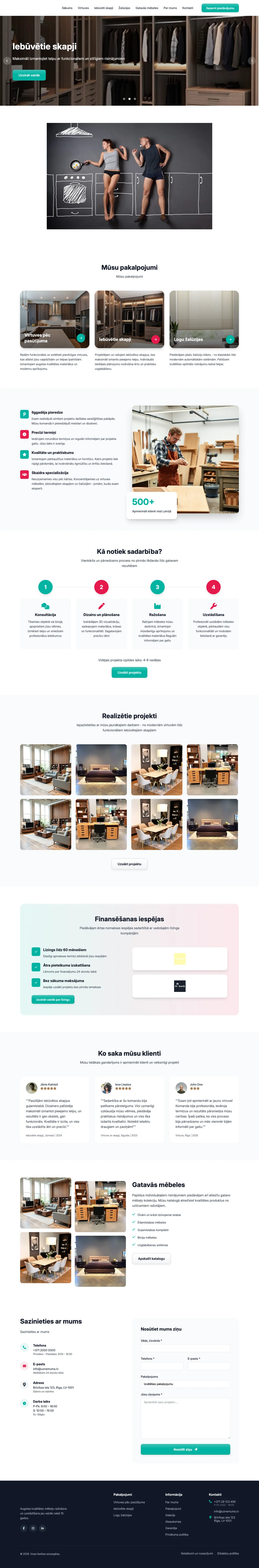 A redesign for a custom kitchen and furniture maker full page