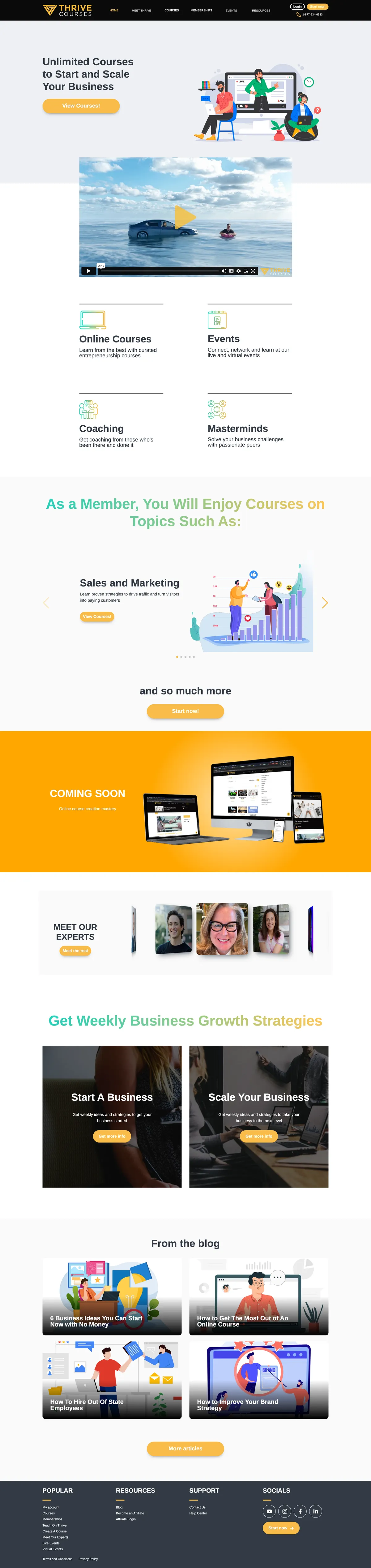 Thrive Courses full page